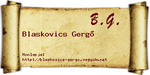 Blaskovics Gergő névjegykártya